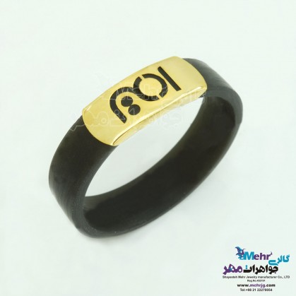 Gold and Leather Ring - Amir Design-SR0571